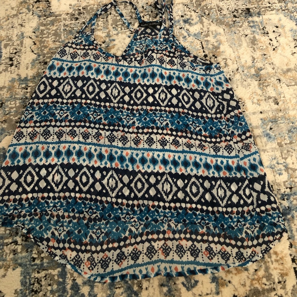 Blue tribal pattern top